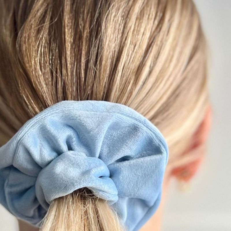 Velvet Scrunchie Light Blue