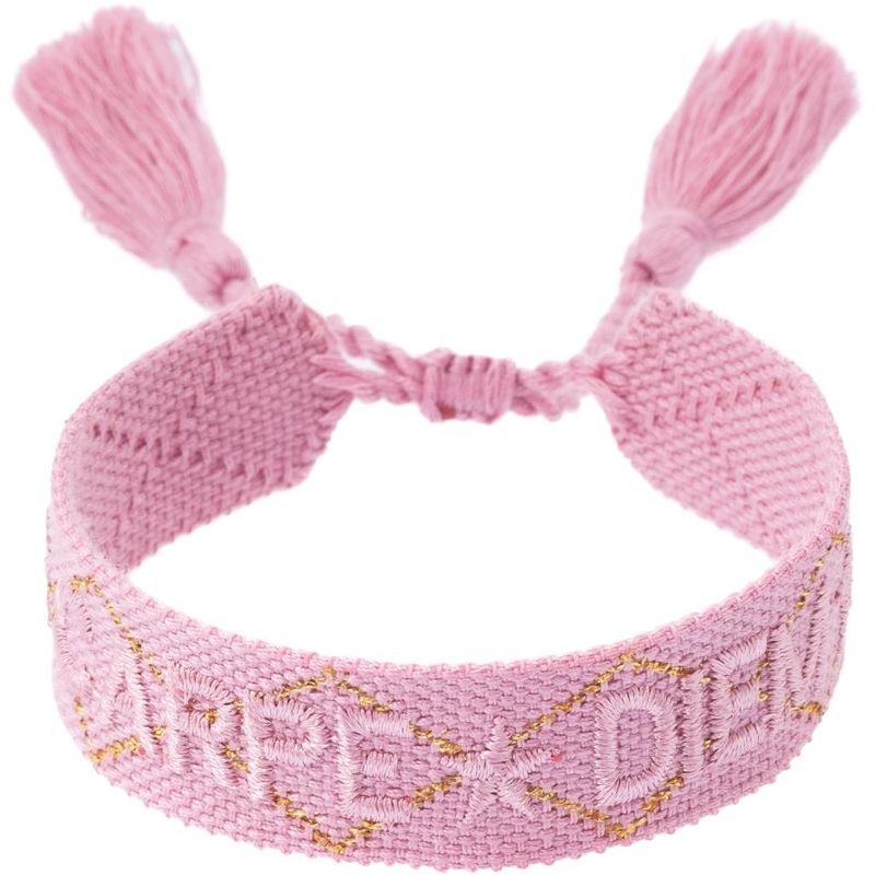 Woven Friendship Bracelet «Carpe Diem» Rose W/Gold