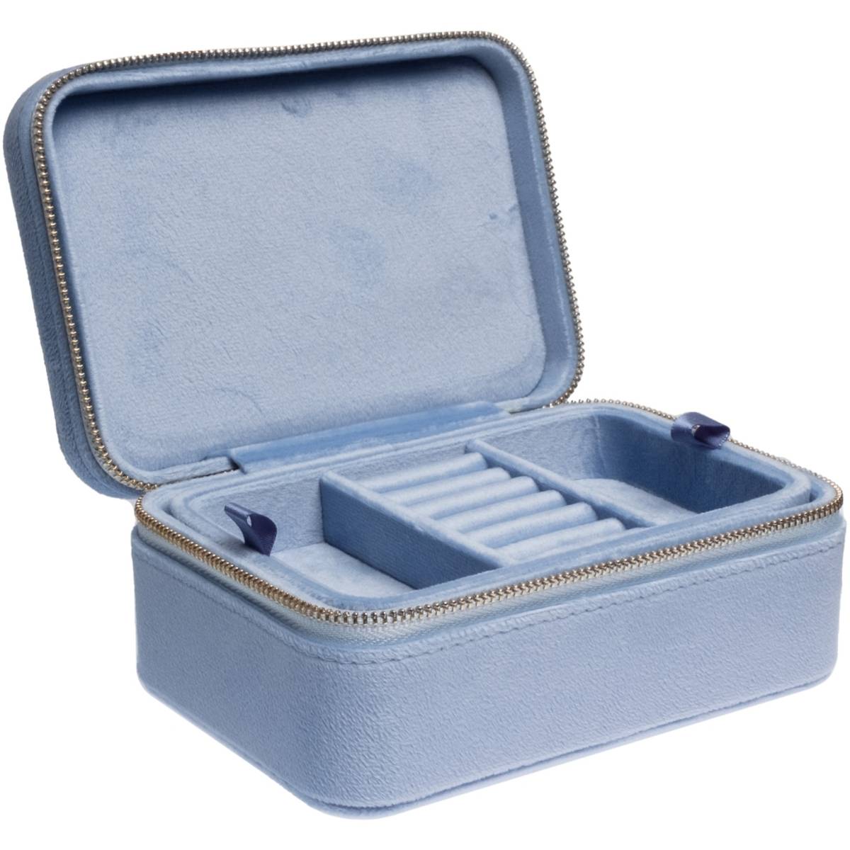 Velvet Jewellery Box Light Blue