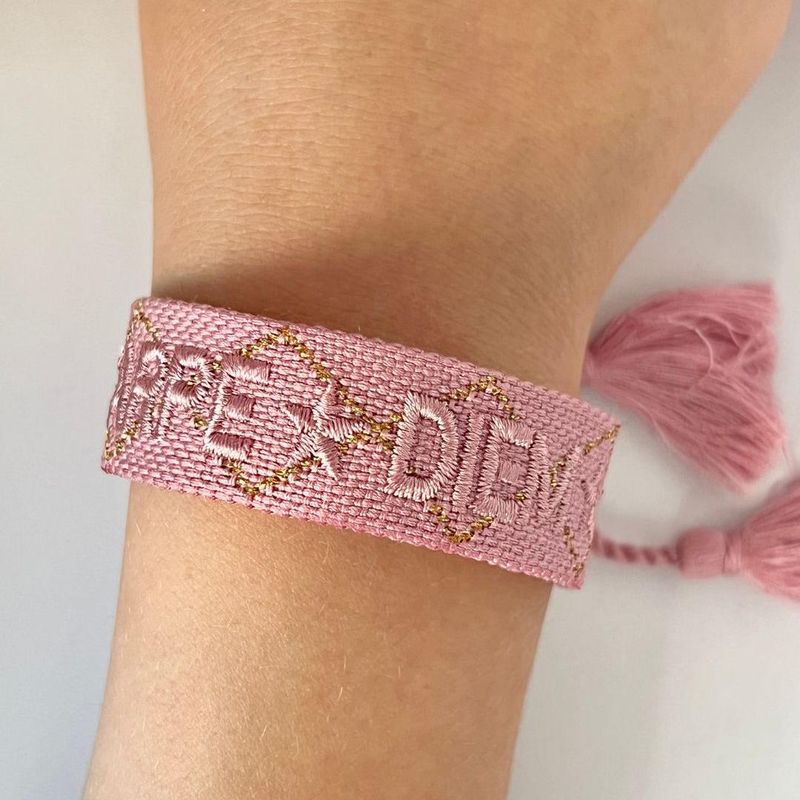 Woven Friendship Bracelet «Carpe Diem» Rose W/Gold