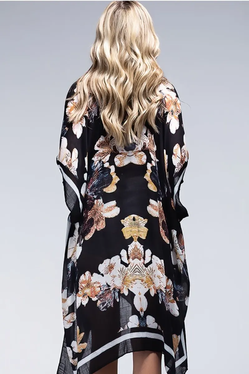 Floral Kimono Black