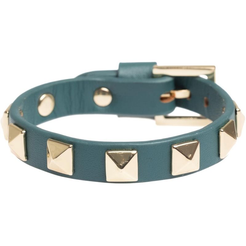 Leather Stud Bracelet Teal